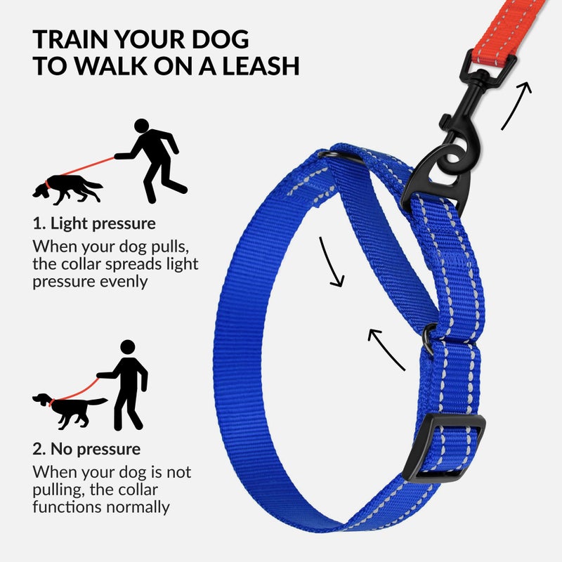 Collardirect Reflective Martingale Dog Collar Nylon Training Collars for Small Medium Large Dogs Puppy Pink Orange Green (S, Neck Size 11"-15", Blue) - Image 2